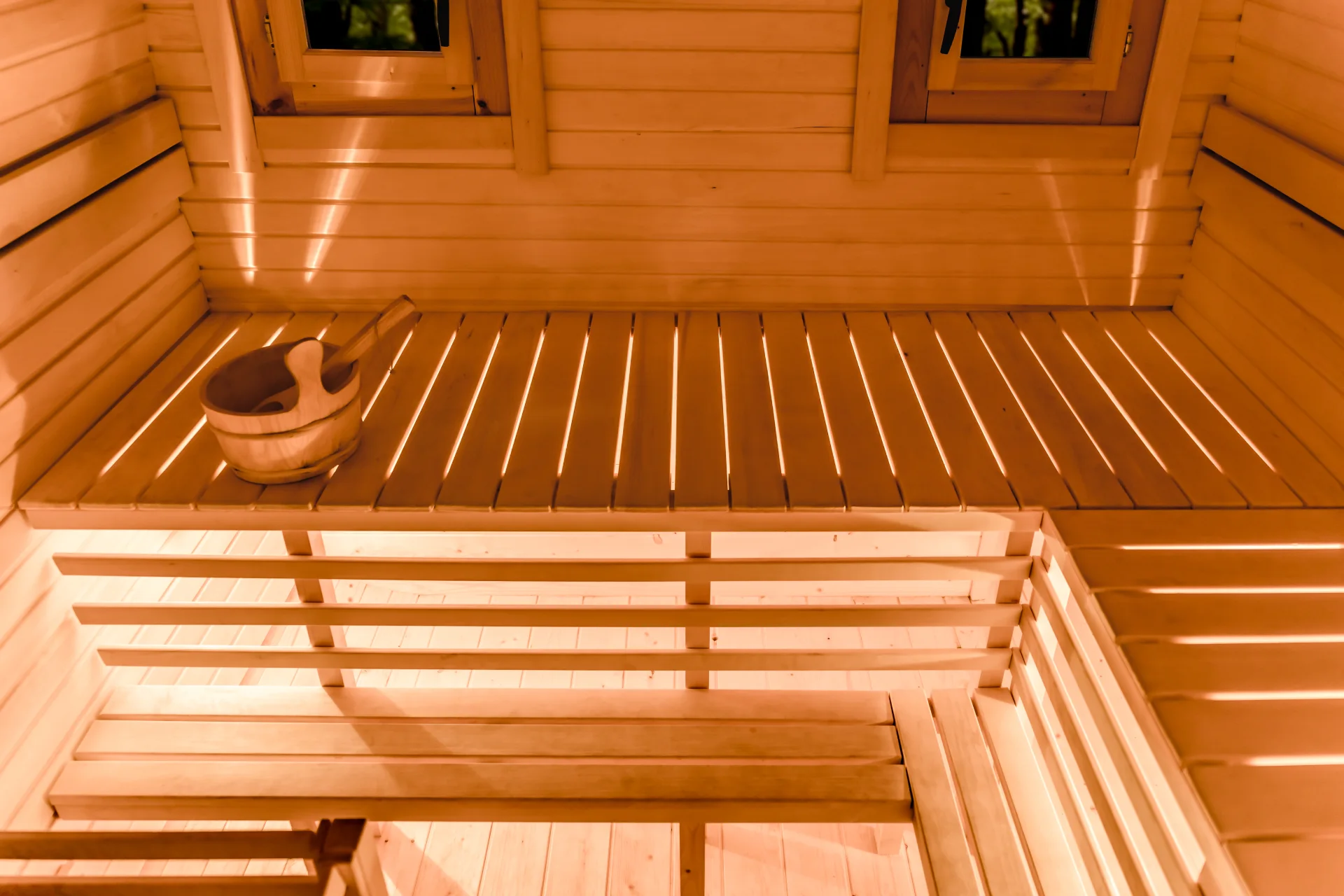 Die Sauna im DE3 Saunawagen
